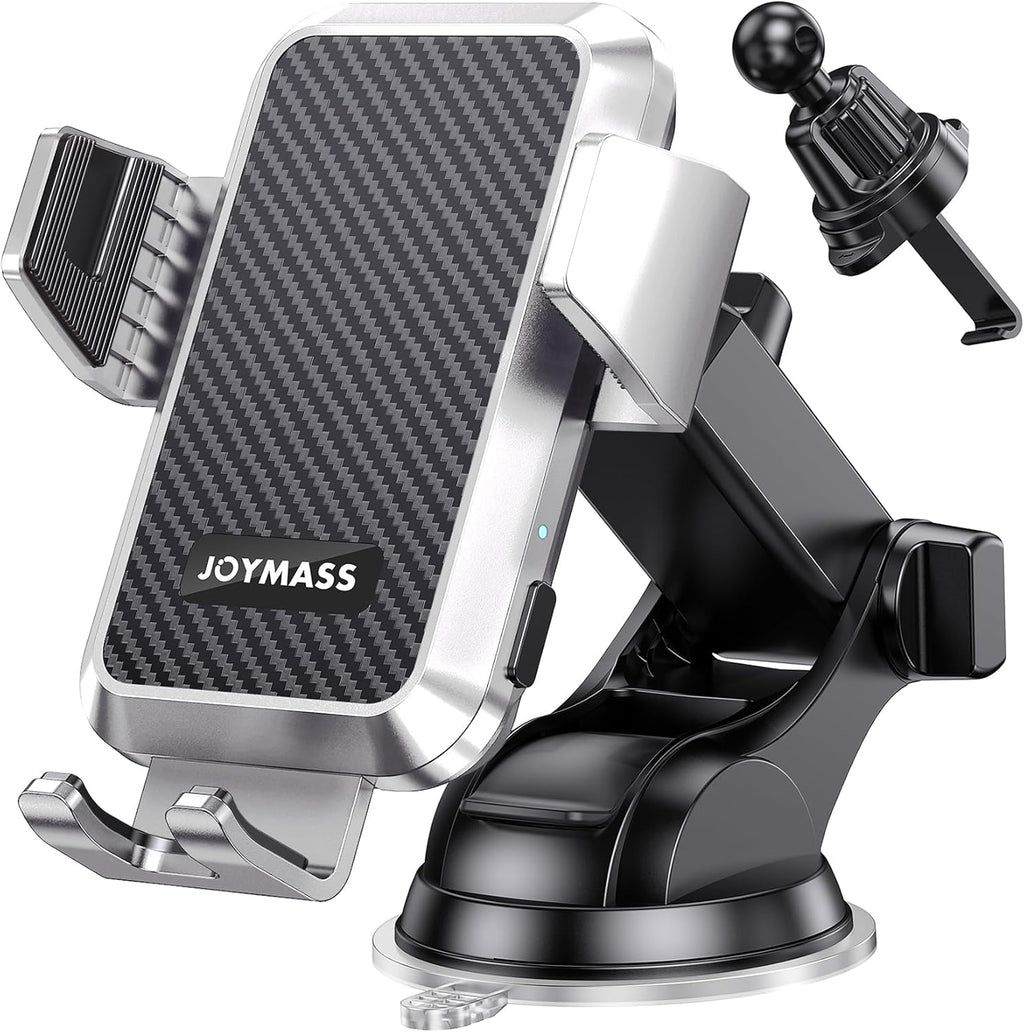 Wireless Car Charger, Phone Holders for Your Car, 15W Auto Clamping Phone Mount Car Accessories for iPhone 16 15 14 13 12 Mini Pro Max, Samsung Galaxy S24 Ultra S23 S22+ Note 20, etc - Silver