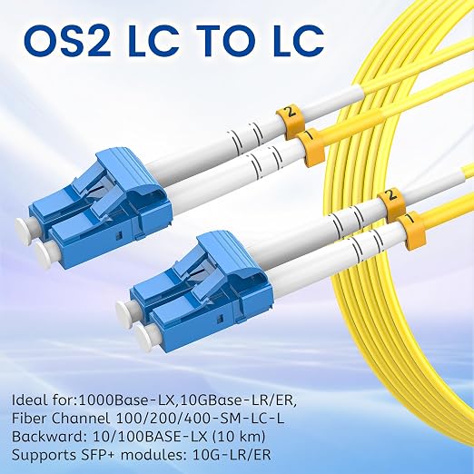 SpeedyCables- OS2 LC to LC Fiber Patch Cable 5m/16ft, 1G/10Gb 9/125um Single - Image 3