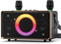 GFEEN Portable Bluetooth Speaker: 100W(160W Peak), 15H Playtime, Wireless Speakers with Microphone, 5″ Subwoofer, Loud Sound, Light Show, Fast Charging for Outdoor, Party, Backyard(Gold with 2Mic)