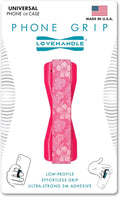 LOVEHANDLE Universal Phone Grip for Smartphones & Mini Tablets - Phone Holder for Hand - Wireless Charging Compatible - Made in The USA - Pink Aloha