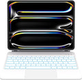 iPad Pro 13 inch case 2024 with Keyboard, Keyboard Case for iPad Pro 13-inch (M4, 2024) with 7 Colors Backlight, Multi-Touch Trackpad, Easy-Set Magnetic Stand, Auto Sleep/Wake (White)
