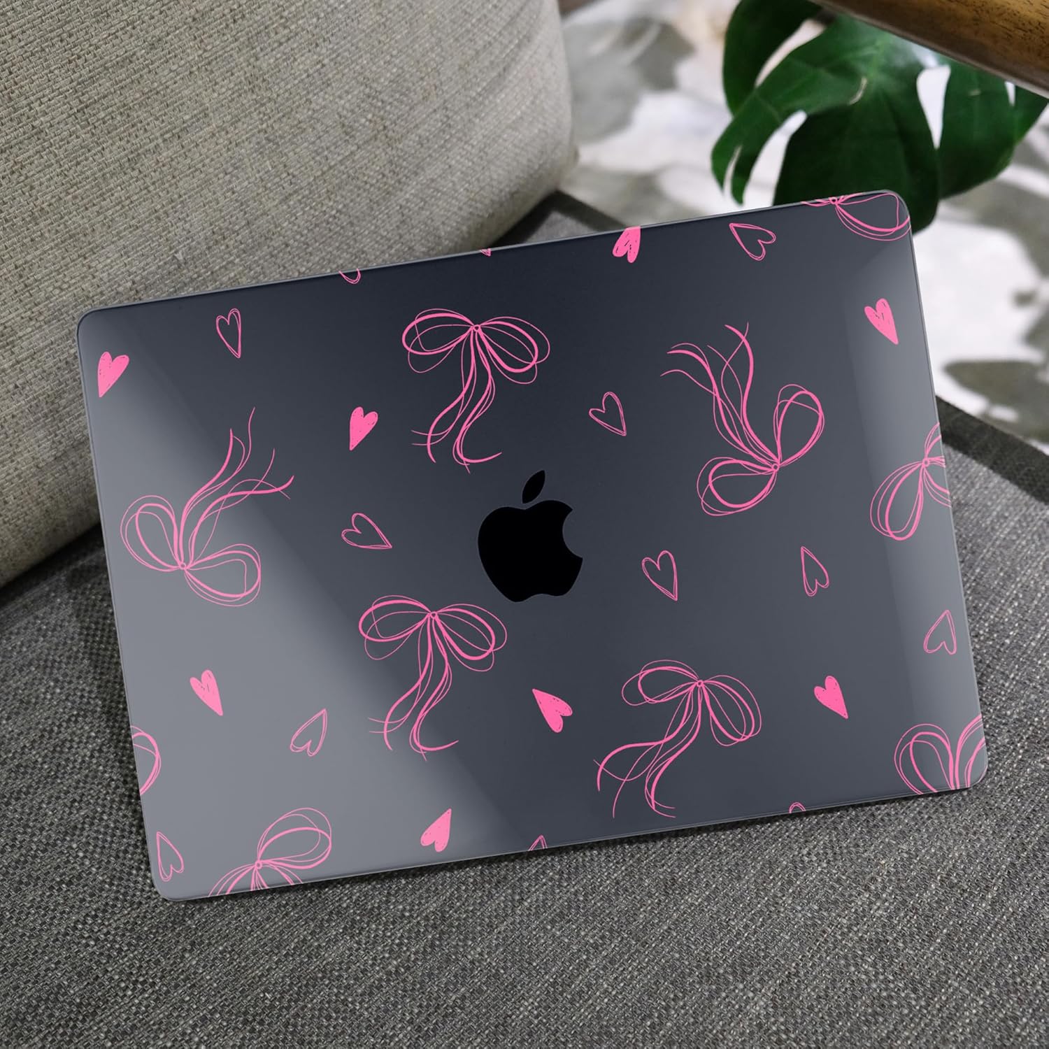 MEEgoodo Case for MacBook Air M4/M3/M2 13.6 inch 2025 2024 2022, Fit Model A3240 A3113 A2681, Compatible with MacBook Air 13 inch, Laptop Hard Shell Case with Keyboard Cover, Ribbons Bow