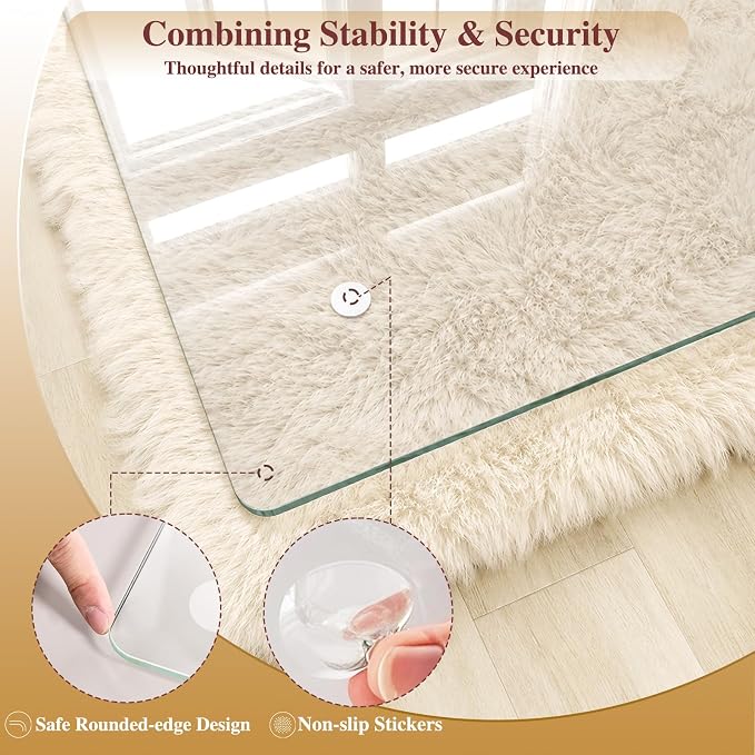 Tempered Glass Office Chair Mat, Heavy Duty 0.2" Thick Computer Chair Mat - Image 5