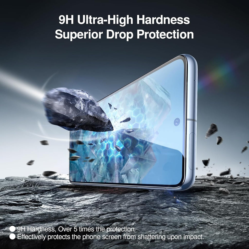 SMARTDEVIL [3+3 Pack Screen Protector For Google Pixel 8 Pro With Camera Lens Protector, FingerPrint Reader Compatible, Clear 9H Tempered Glass Film, Fast & Easy Installation, Alignment Frame