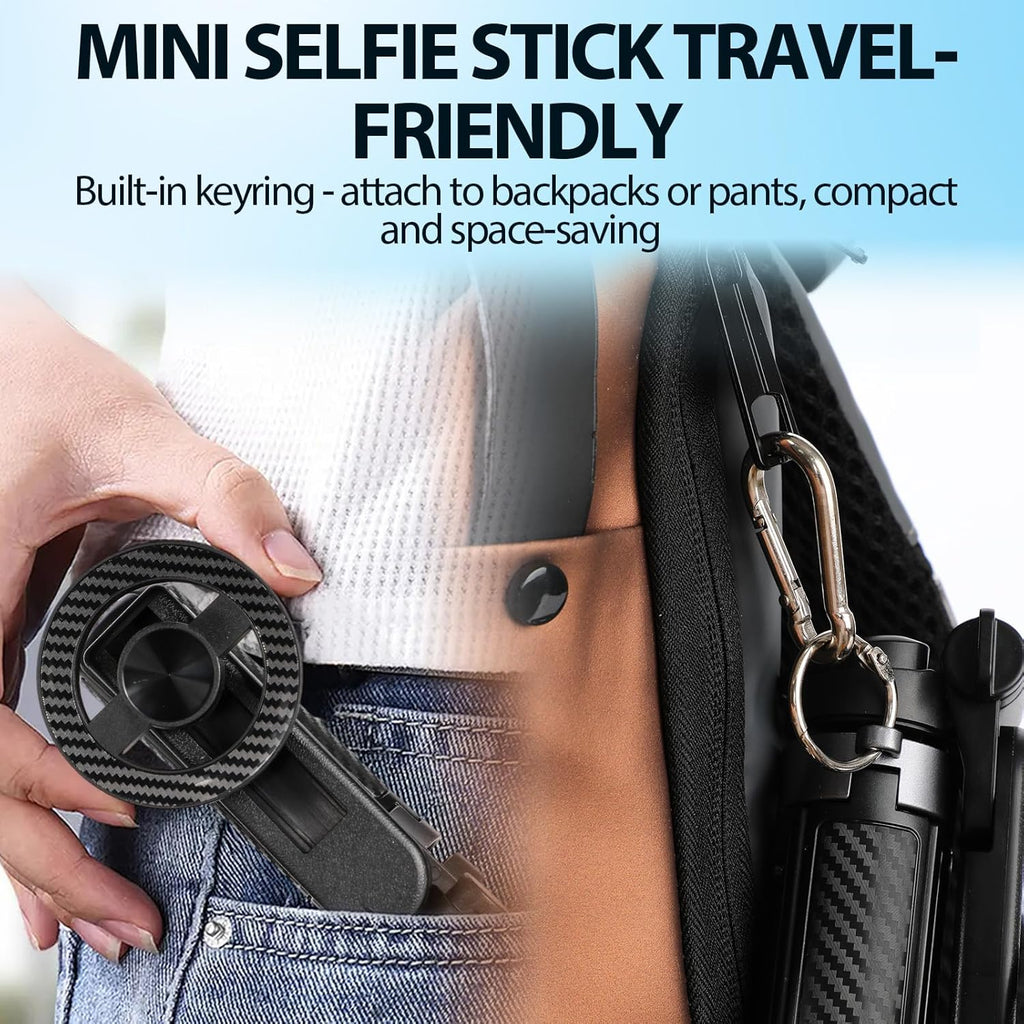 2025 New 4 in 1 Multifunctional Magnetic Selfie Stick, 360° Rotation Phone Tripod with Remote Control, Portable Extendable Mag Tripod, Universal Mobile Phone Holder for Travel Vlog(Black)