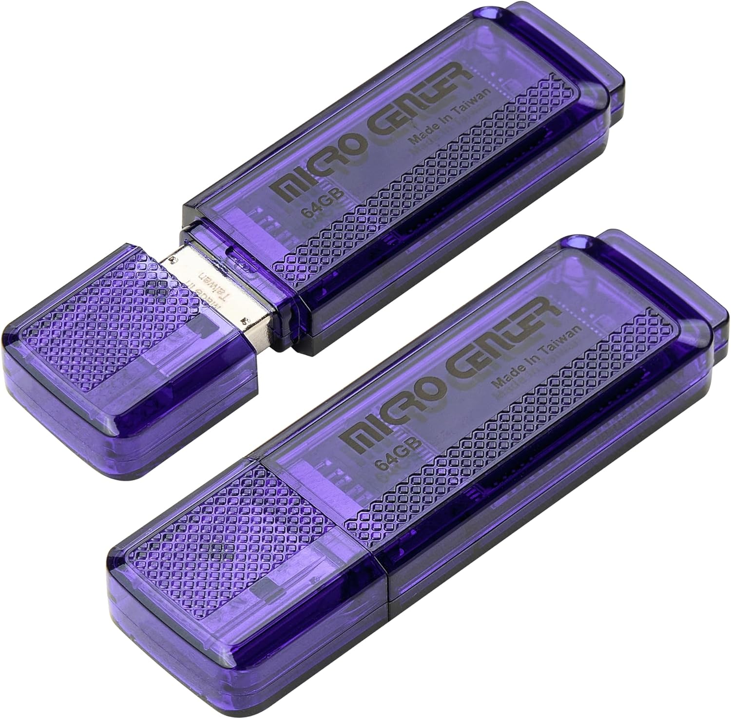 INLAND Micro Center Super Speed 64GB 2-Pack Ultra Flash Drive USB 3.0/USB 3.1 Gen1 Memory Stick with Keychain Thumb Drive Photo Stick Jump Drive