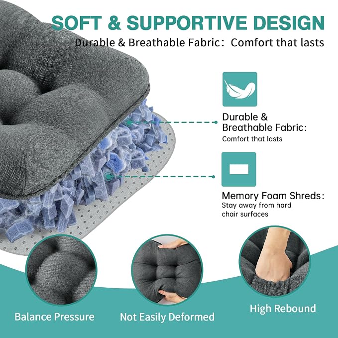 BETU Chair Cushions for Dining Chairs Set of 6, 3.5" Thick Kitchen Table Chair - Image 6