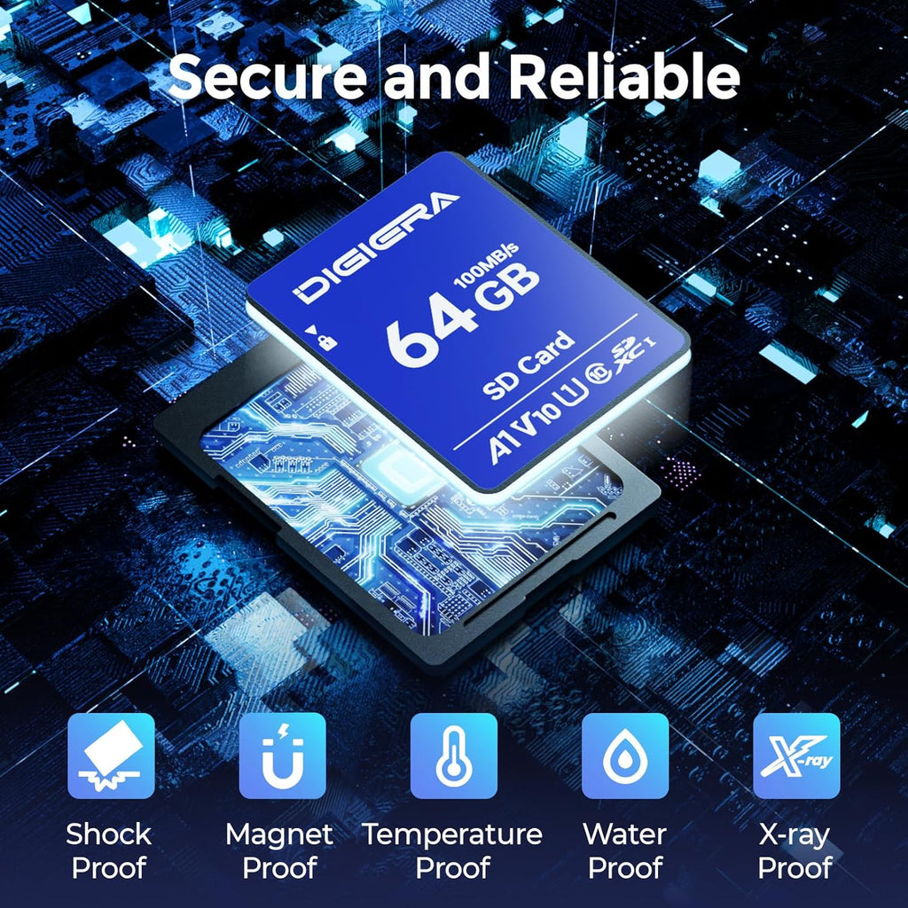 64GB CS100 SDXC UHS-I Memory Card - up to 100MB/s, C10, U1, V10, Full HD, SD Card for Computers, Digital Cameras, Home Theatre Devices, Car Navigation Systems (2 Pack)