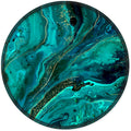 ITNRSIIET Round Mouse Pad with Stitched Edge Premium-Textured Waterproof Non-Slip Rubber Base Desktop Protection Mat Diameter 8.7 inches, Green Marble