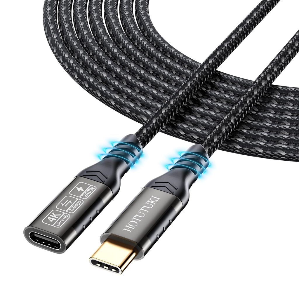 USB C Extension Cable 10ft,usb c female to usb c male cable long,usc to usc extender cable usb 3.2 Extension 240W PD Fast Charging 20 Gbps Compatibility with Laptop Tablet Mobile Phone and more