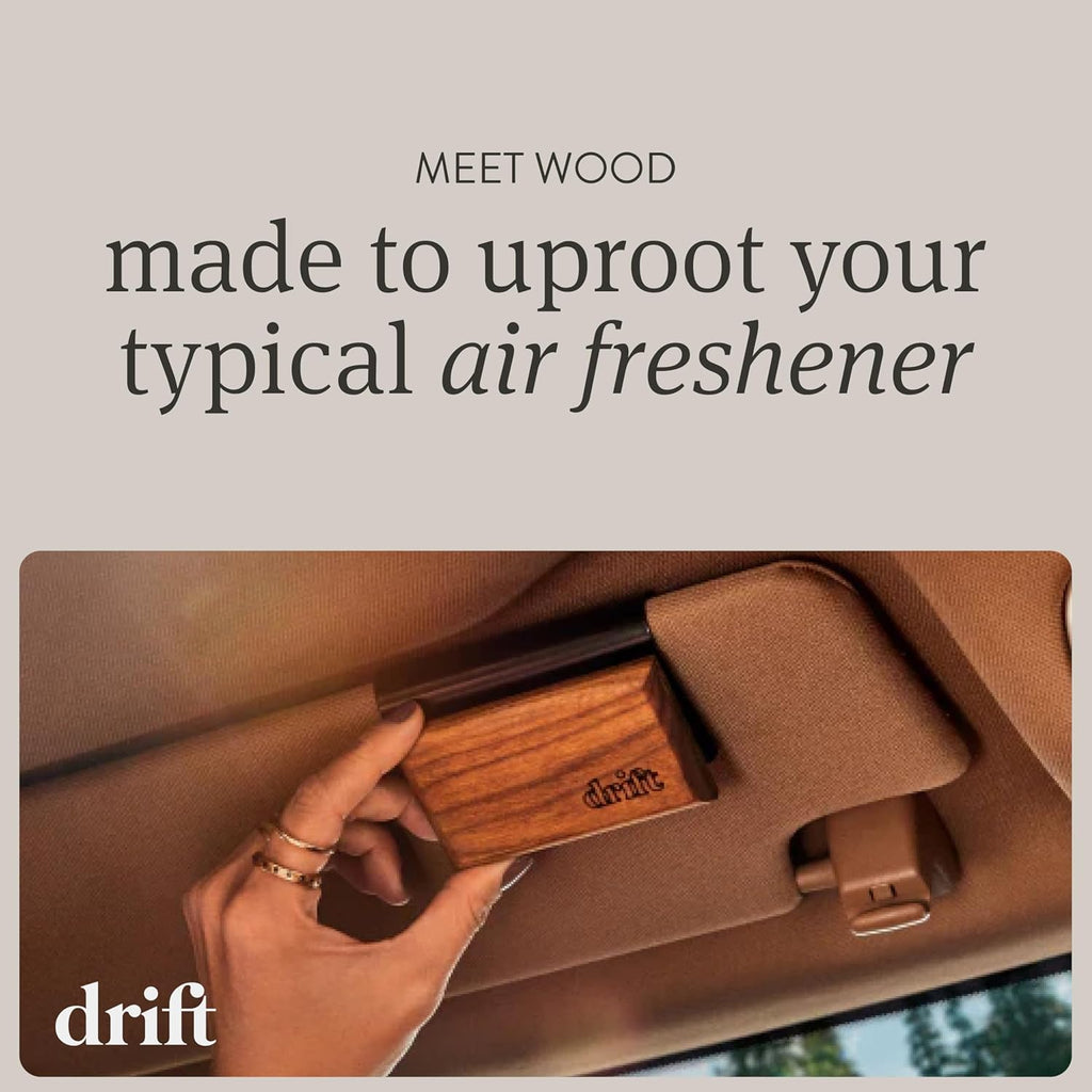 Drift Car Air Freshener - The Original Wood Air Freshener - Car Odor Eliminator - Long Lasting Scent - Metal Clip - Essential Oils - Clean Ingredients - Grove Scent 3 Pack Refill - NO CLIP INCLUDED