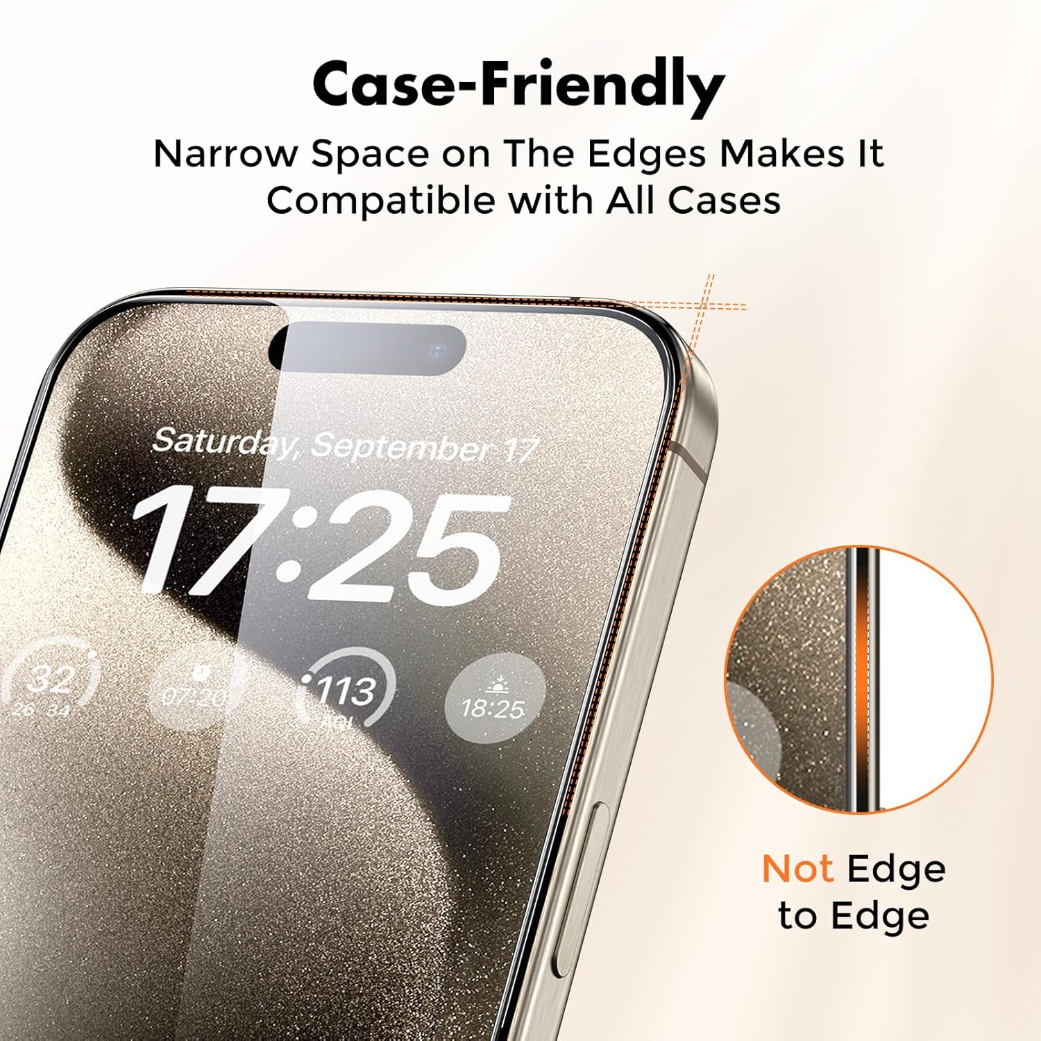 UNBREAKcable Shatterproof Tempered Glass Screen Protector for iPhone 15 Pro [3-Pack] [Easy Installation Frame] [9H Hardness] [99.99% HD Clear][Bubble Free] for Apple 6.1”