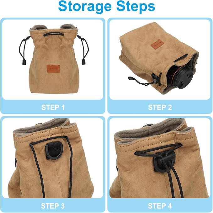 Patikil XL Size Drawstring Lens Case Flannel Camera Handbag - Image 5