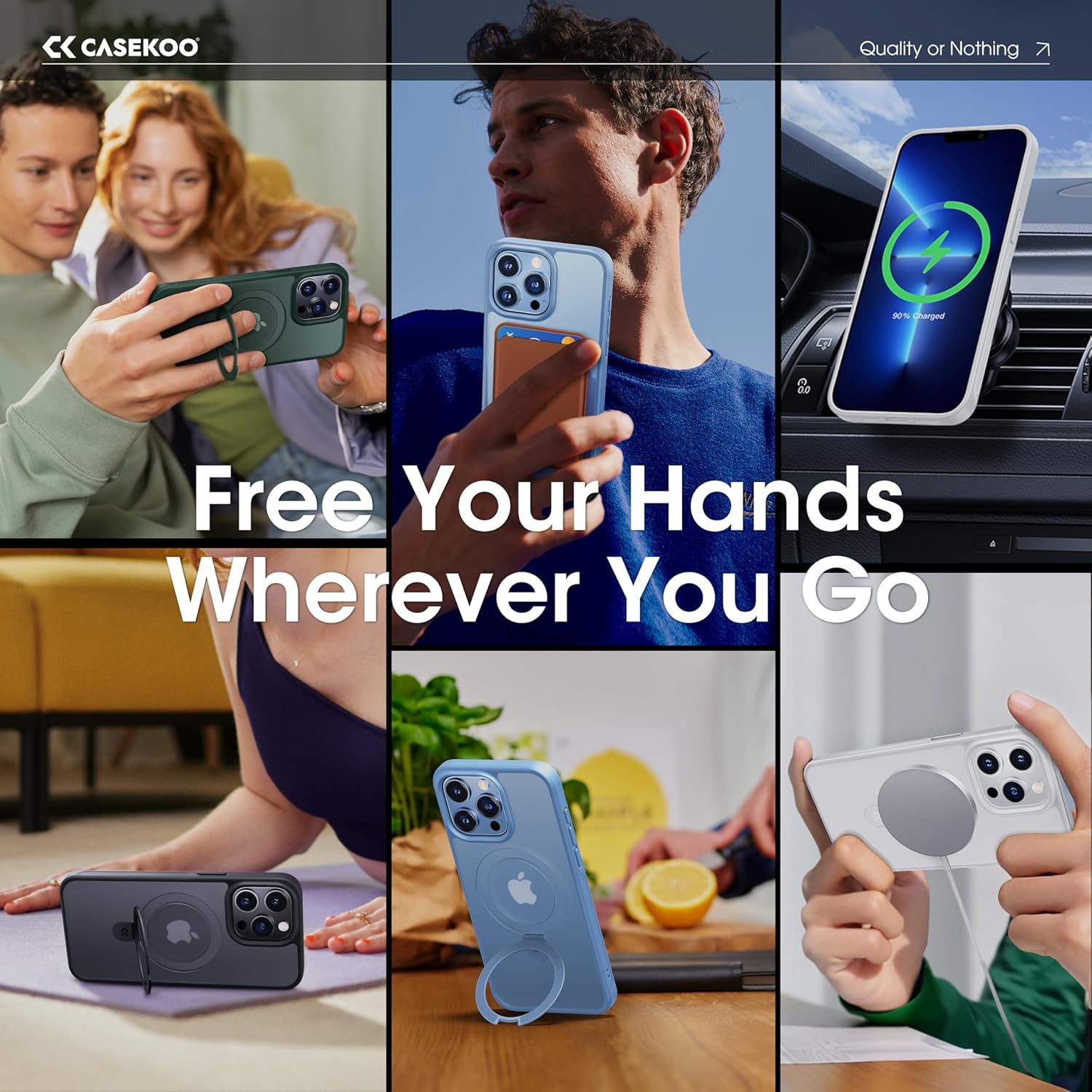 CASEKOO Designed for iPhone 13 Pro Max Case with Magnetic Invisible Stand [Military Drop Protection] [Compatible with MagSafe] Shockproof Translucent Matte Slim Promax Phone 6.7", Translucent White