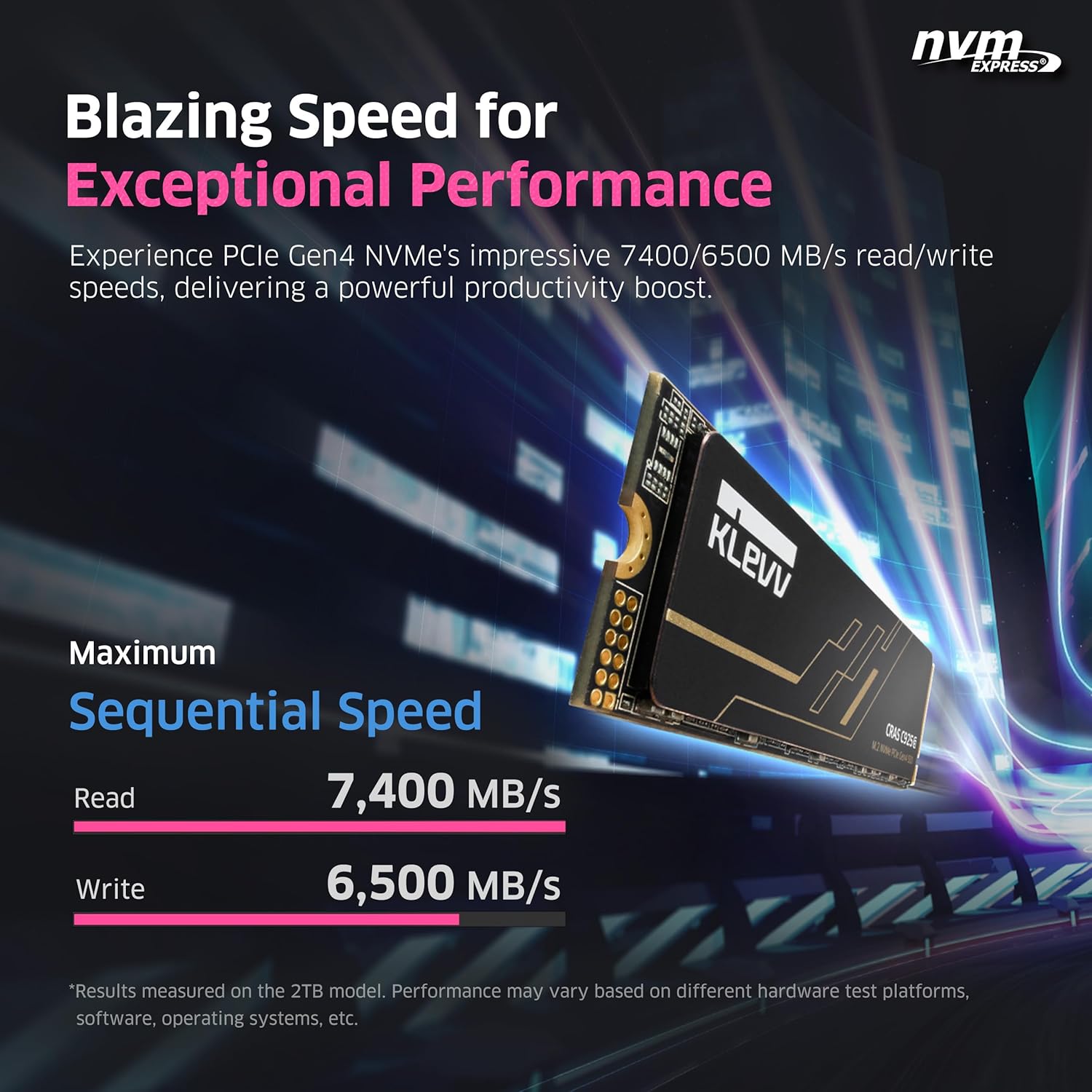KLEVV CRAS C925G 500GB M.2 2280 NVMe PCIe Gen4x4 Internal Gaming SSD with Graphene Heatsink, Compatible with PS5, up to 7400MB/s (K500GM2SP0-25G)
