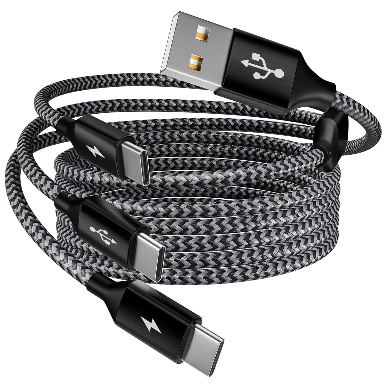 Multi Charging Cable,USB C Splitter Cable,3 in 1 Travel Fast Charging Cord with 3 Type-C Port for iPhone 16 15 Pro Max Galaxy S23 S22 S10 Note 20 Cell Phones Tablets and More,1Pack 5FT