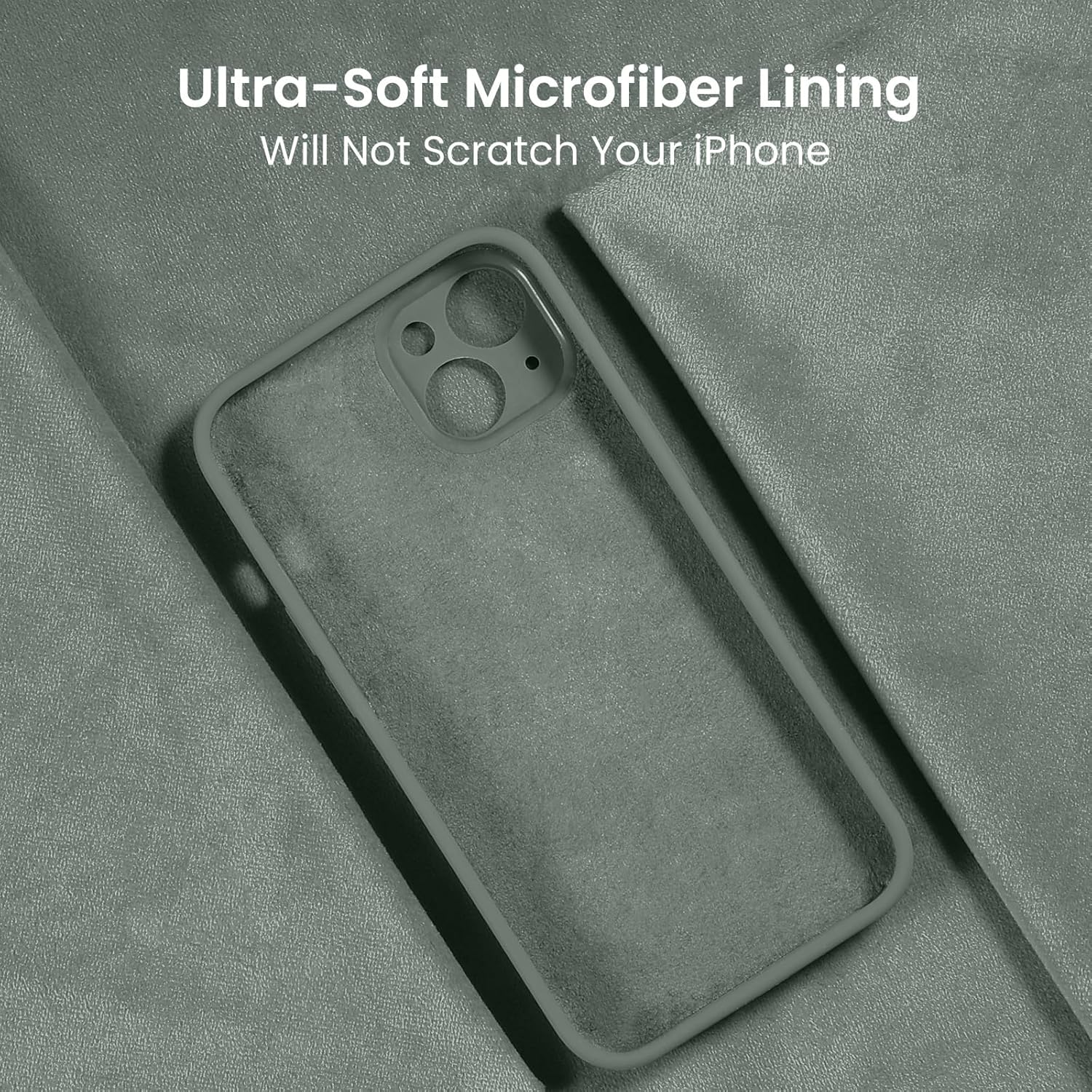 FireNova Designed for iPhone 14 Case, Silicone Upgraded [Camera Protection] Phone Case with [2 Screen Protectors], Soft Anti-Scratch Microfiber Lining Inside, 6.1 inch, Calke Green