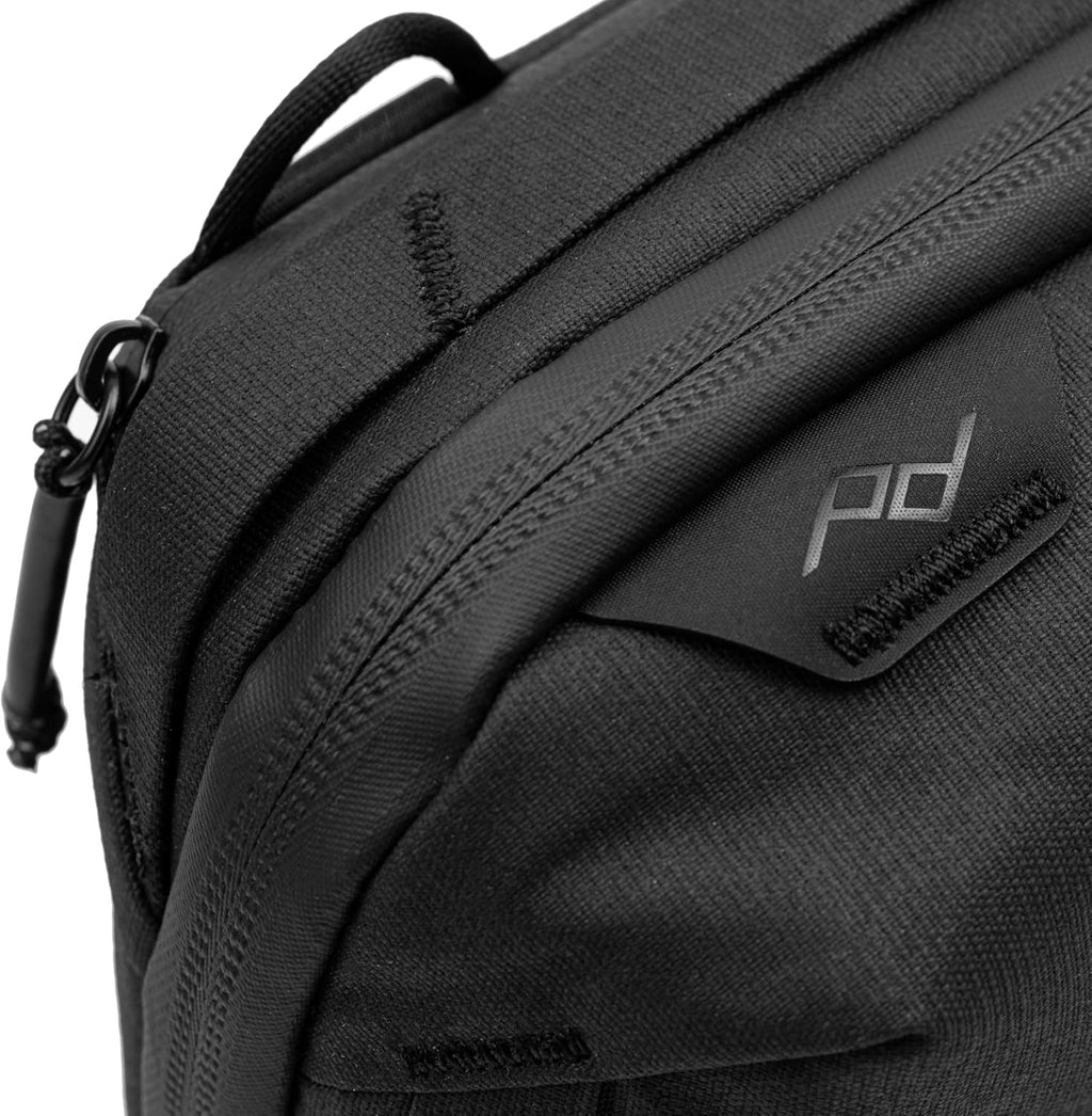 Peak Design Tech Pouch, Black, Electronics Organizer for Travel or Everyday Carry, Origami-Style Storage, Cable Pass-Through, Weatherproof Recycled Nylon, Gear Carry Bag for Men and Women