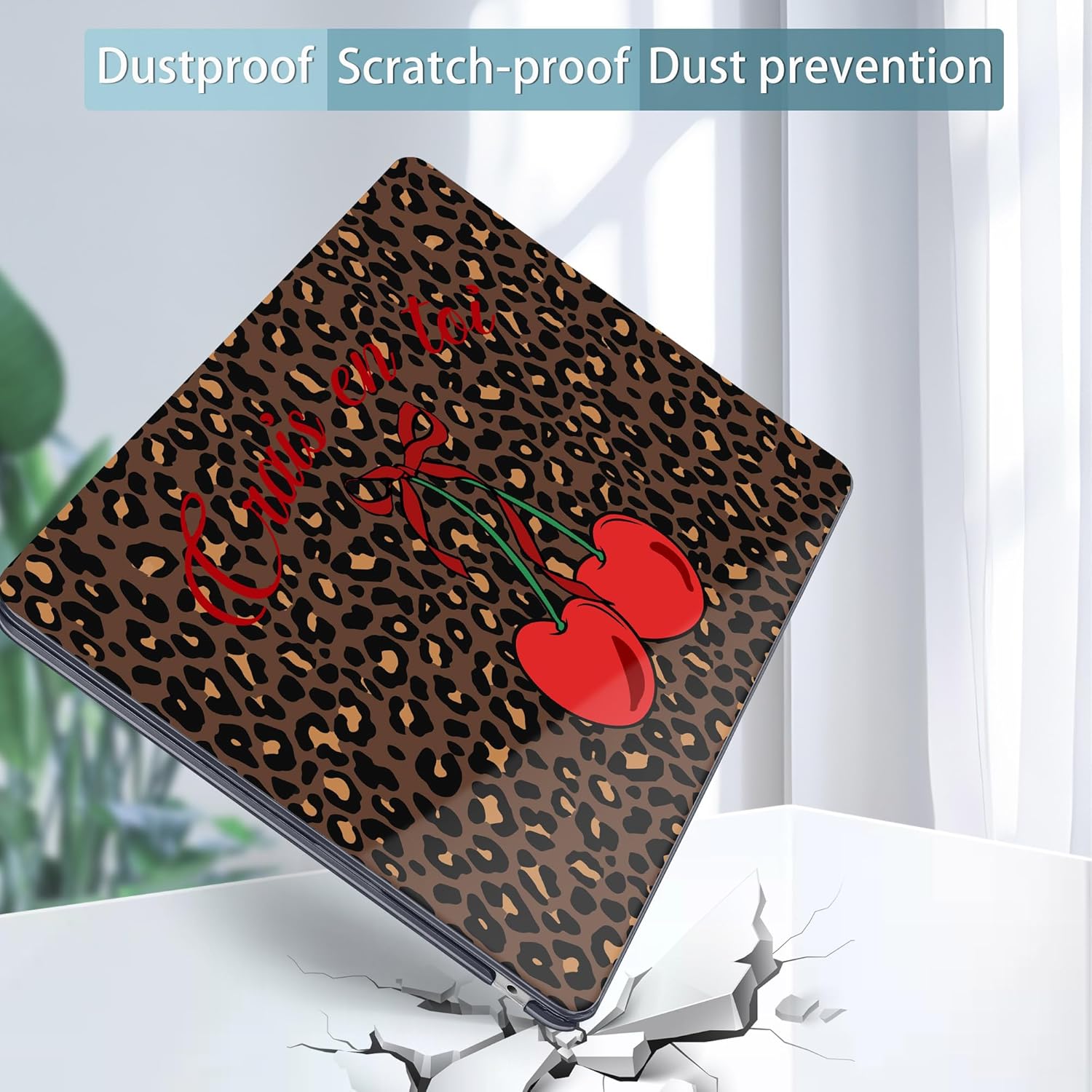 May Chen for MacBook Air 13.6 Inch Case 2025/2024/2023/2022 Release (Model A2681 A3113 A3240, M2 M3 M4 Chip) – Hard Shell Laptop Cover with Keyboard Cover & Screen Protector， Cherry & Leopard