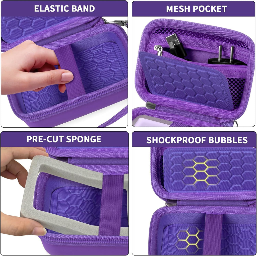 Carrying & Protective Case for Digital Camera, AbergBest 21 Mega Pixels 2.7" LCD Rechargeable HD/Kodak Pixpro/Canon PowerShot ELPH 180/190 / Sony DSCW800 / DSCW830 Cameras for Travel - Dark Purple