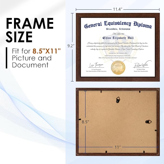 FIXSMITH 8.5x11 Diploma Frame, 6 Pack Certificate Frame - Image 2