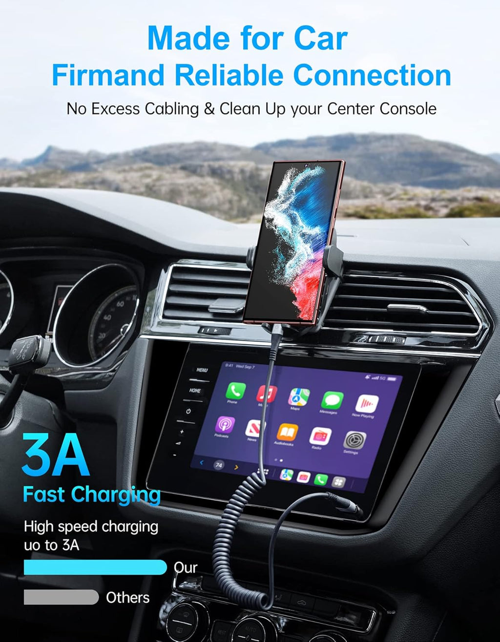 USB C Cable Fast Charging, 2Pack 3ft Coiled USB A to Type C Charge Cord for Car, USB-C Charging Cable Compatible with iPhone 16/15/Samsung Galaxy S20 S10 S9 S8 Plus Note 10 9 8 and More USB C Devices