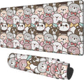 Gaming Desk Pad Large Extra Length Panda and Koala Mouse Pad Keyboard Laptop Non-Slip Waterproof with Rubber Base Thick Stitched Edge Mouse Mat for Office Home 35.4 x 15.7 Inches