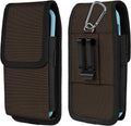 Phone Holster for Belt with Metal Clip and Magnetic Closure Compatible with iPhone 16/15/14/13/12 Pro Max, Galaxy S25/S24/S23/S22 Plus & FE for Everyday Protection, L-Coffee