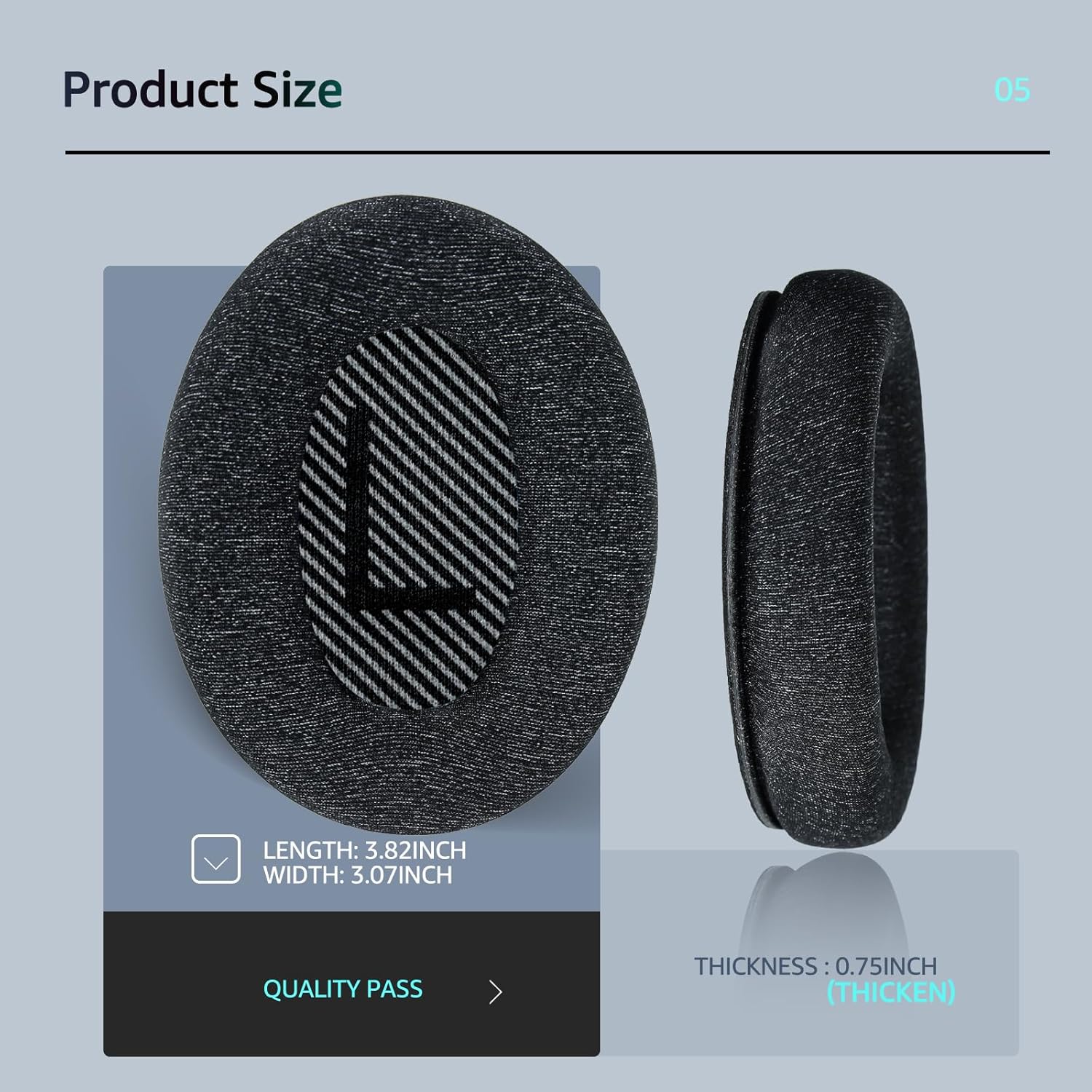 Fabric Comfort - Wzsipod Ear Pads for Bose QuietComfort 35/ QC35ii Headphones, Compatible with QC45 QC25 QC2 QC15 & More Series, Replacement Exclusive Styles, S2
