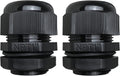 MGI SpeedWare 1" NPT Strain Relief Nylon Cord Grip Cable Glands, Black Plastic Grommet 2-Pack
