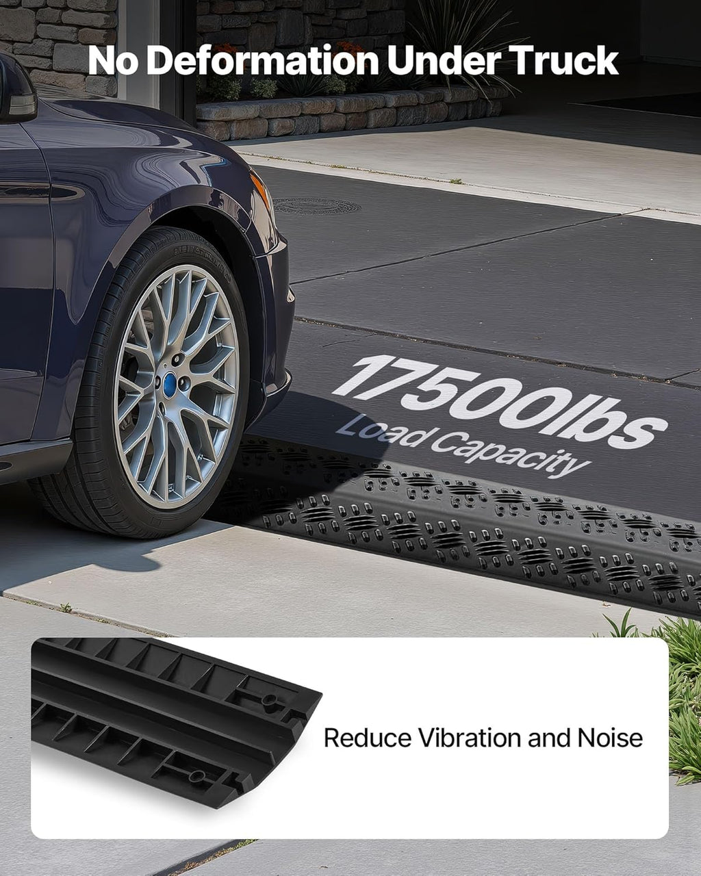VEVOR 3 Pack Drop Over Cable Cover, 2 Channel Heavy Duty Cable Hose Protector Ramp, 38.3'' Floor Cord Cover, 17,500 lbs/Axle Load Capacity, for Traffic Areas, Indoor, Outdoor, Home, Office, Warehouse