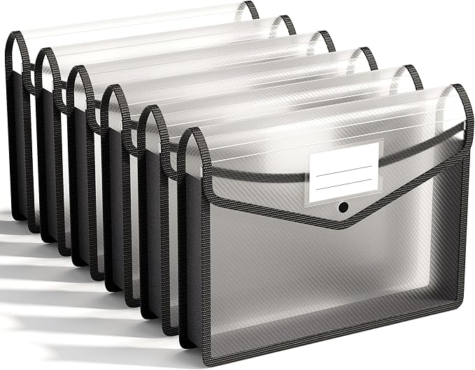 ABC life 6-Pack Plastic Expanding File Folders, Folders by ABClife