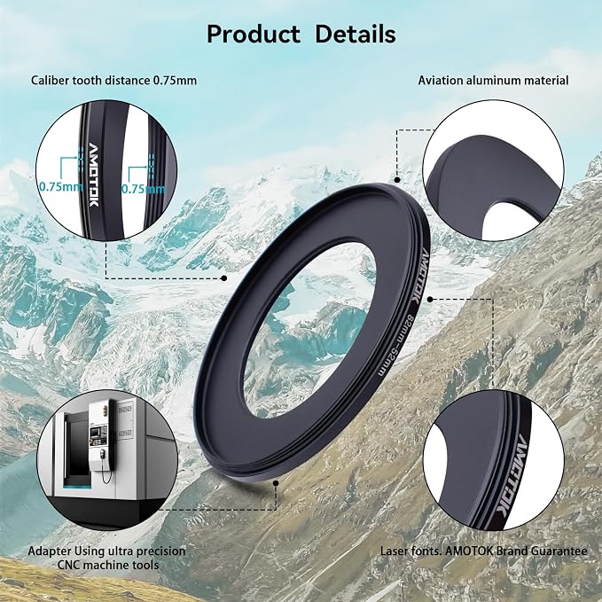 82mm Lens to 52mm Camera Lens Adapter, 82mm to 52mm Filter Step-Down Ring - Image 3