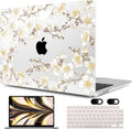 MEEgoodo Case for MacBook Air M4/M3/M2 13.6 inch 2025 2024 2022, Fit Model A3240 A3113 A2681, Compatible with MacBook Air 13 inch, Laptop Hard Shell Case with Keyboard Cover, Cherry Branches