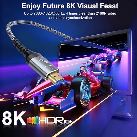 8K Fiber Optic HDMI Cable 150FT, 48Gbps Ultra High Speed Long HDMI 2.1 Cord - Image 2