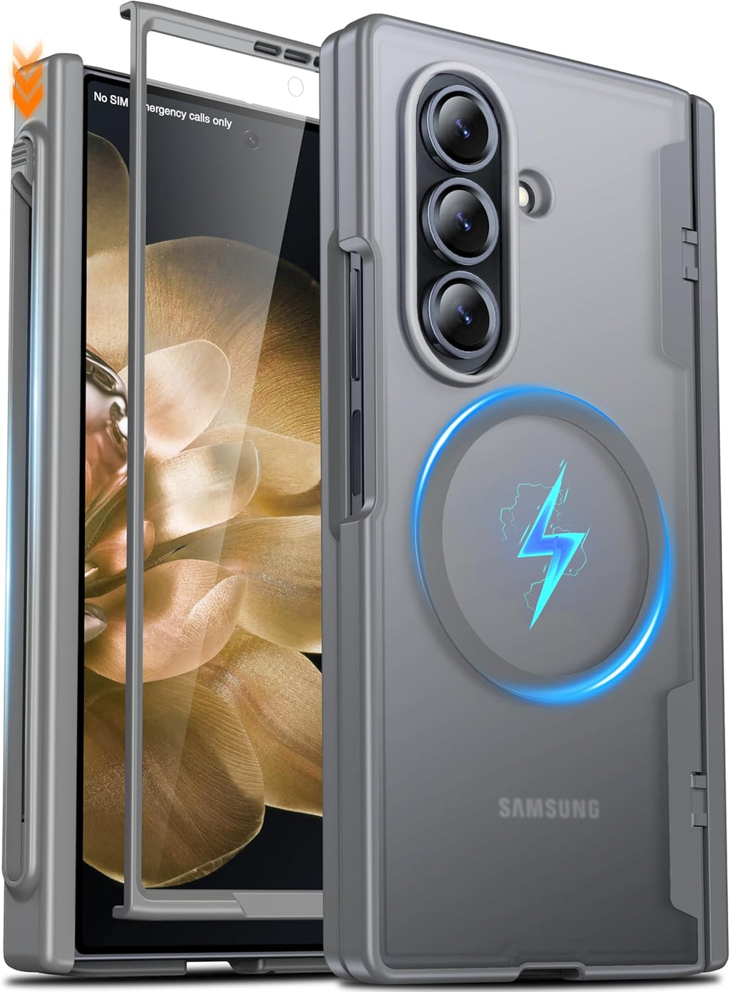 Oneagle Magnetic for Samsung Galaxy Z Fold 7 Case Built in Screen Protector Translucent [Fit for MagSafe] [S Pen Holder Slot] [Hinge Protection] MIL-Grade Shockproof Matte Case for Galaxy Z Fold 7