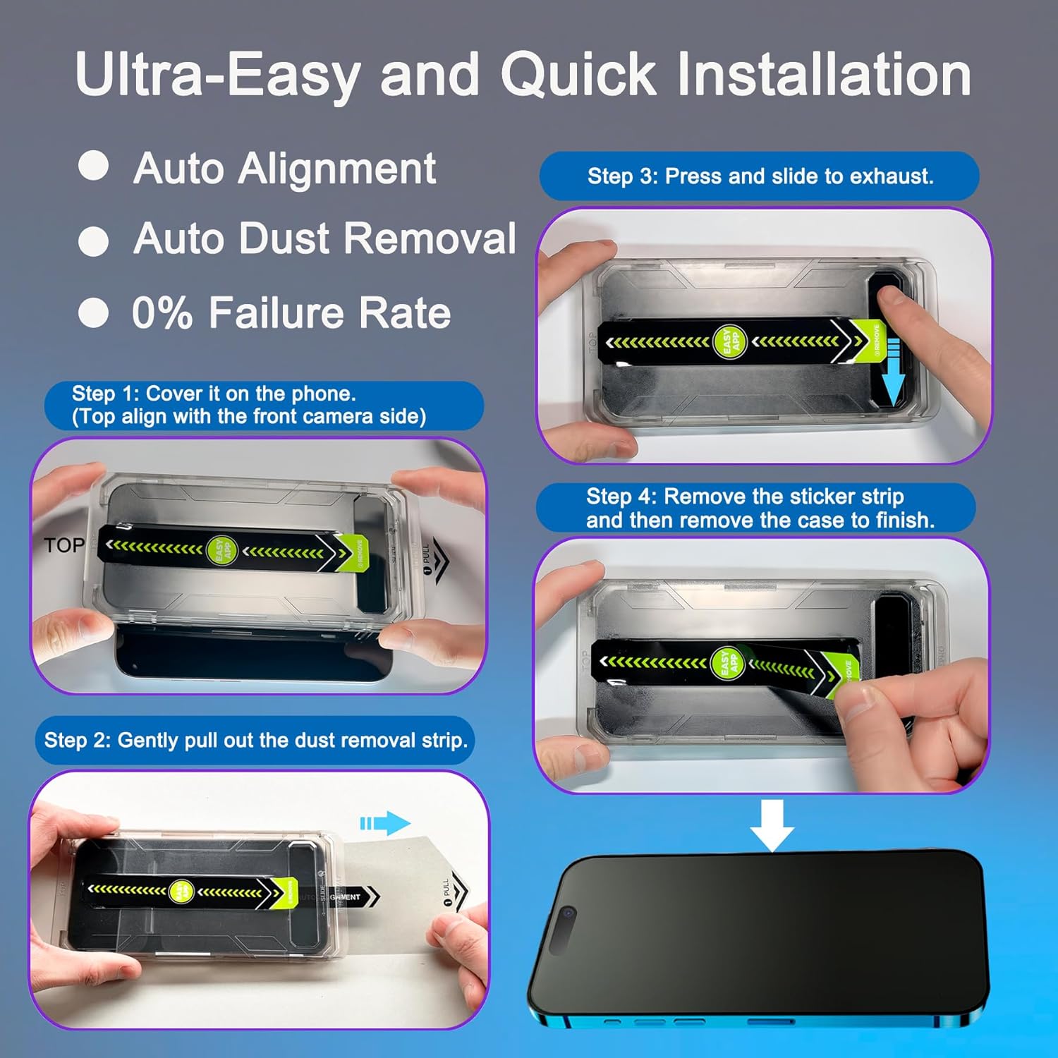 2 Pack Matte Privacy Screen Protector for iPhone 14 Pro 6.1", [Auto-Dust Removal and Auto-Alignment] Anti-Spy Anti-Glare Anti-Fingerprint Tempered Glass Film, Smooth & Sensitive Touch