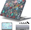 Case for MacBook Air 15 Inch 2025 2024 2023 Release M4 A3241 M3 A3114 M2 A2941, Hard Shell with Screen Protector & Keyboard Cover, Compatible with Touch ID, Flowers & Herbs