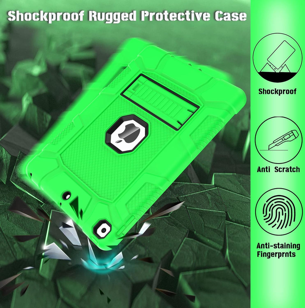 Rantice iPad 9th Generation Case, iPad 8th Generation Case, iPad 7th Generation Case, Hybrid Shockproof Rugged Drop Protection Cover with Kickstand for iPad 10.2'' 2021/2020/2019 Release (Green+Black)