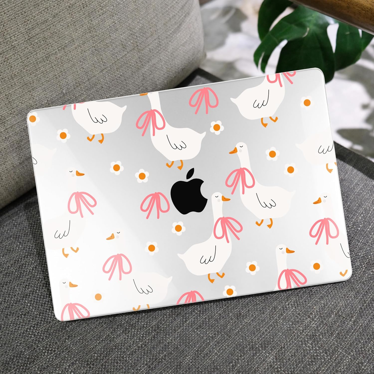 MEEgoodo Case for M4/M3/M2 MacBook Air 13.6 inch Case 2025 2024 2022, Fit Model A3240/A3113/A2681, Laptop Hard Shell with Keyboard Cover Compatible with MacBook Air 13 inch, Goose Farm & Bows