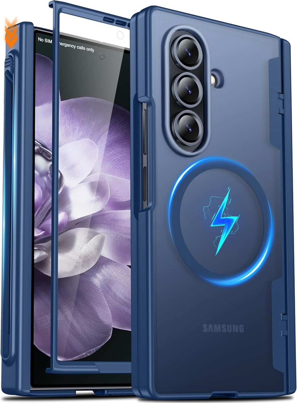 Oneagle Magnetic for Samsung Galaxy Z Fold 7 Case Built in Screen Protector Translucent [Fit for MagSafe] [S Pen Holder Slot] [Hinge Protection] MIL-Grade Shockproof Matte Case for Galaxy Z Fold 7