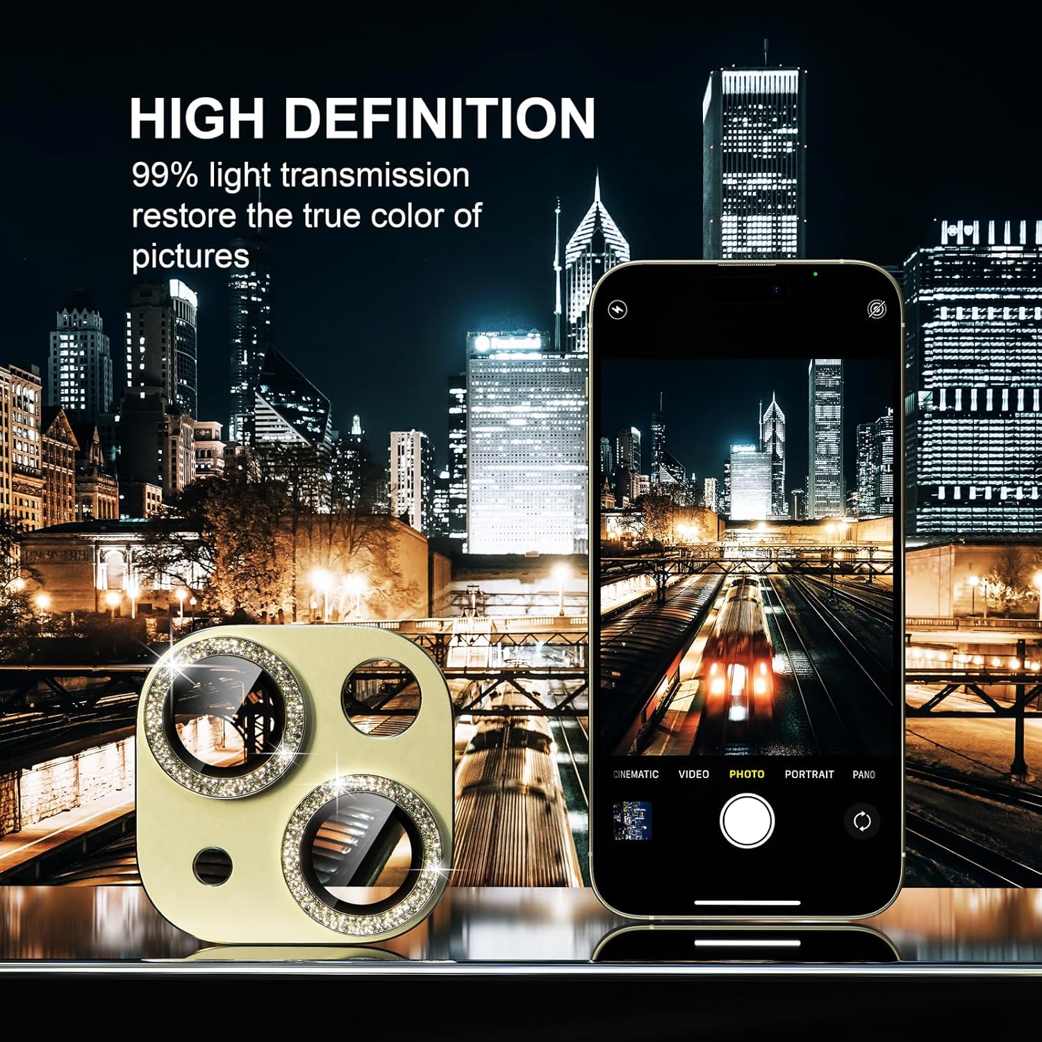 beuxece for iPhone 15/iPhone 15Plus Camera Lens Proprotector, Metal Camera Screen Proprotector Cover Accessories, Case Friendly, HD Tempered Glass,Drop Protection, Easy to Install,Yellow