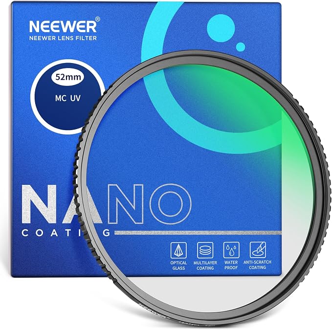 NEEWER 52mm MC UV Protection Filter 24 Layer Multi Resistant Nano Coatings/HD by Neewer