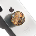OnTheGrip Cute Natural Seashell Design Round Shape Collapsible Mobile Phone Grip Stand Holder for Smartphone Tablet Cell Phone Accessory (Leopard)