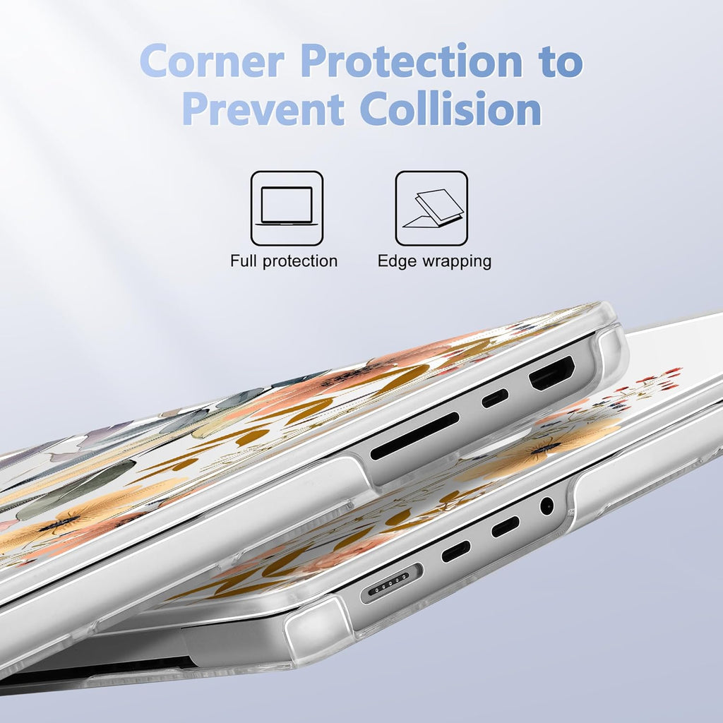 for MacBook Pro 16 inch Case 2021 2022 2023 2024 Release A3186 A3403 M4 A2991 M3 A2780 M2 A2485 M1 Pro/Max, Hard Shell Case with Screen Protector & Keyboard Cover, Watercolor Flowers