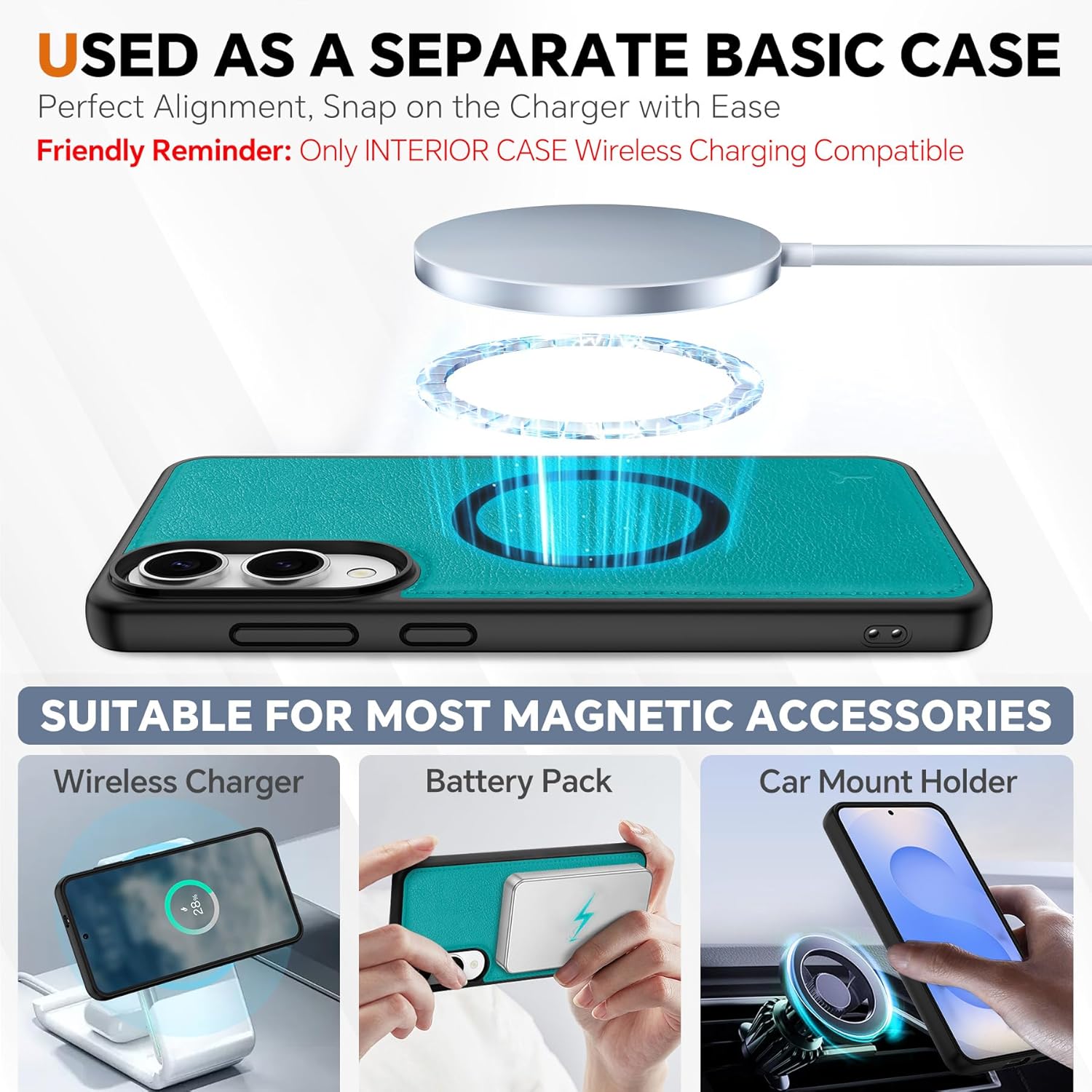 TUCCH Case for Galaxy S25 Edge, Detachable Wallet with RFID Blocking 4 Card Holder, Wireless Charging Wrist Strap Removable Stand PU Leather Flip Shockproof Phone Cover for Galaxy S25 Edge 6.7", Cyan