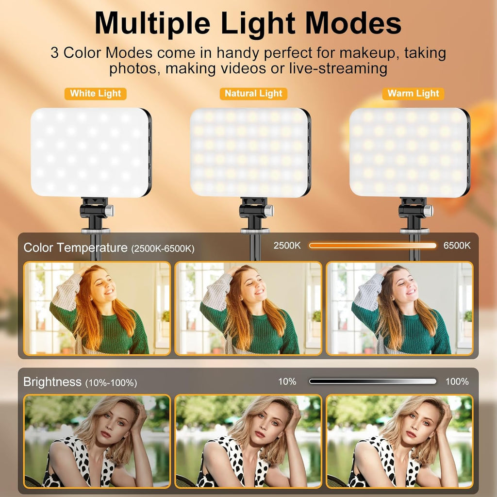 Overhead Phone Mount with 60 LED Portable Selfie Light and Phone Holder for Desk, Camera Mount Arm Stand with Remote, Overhead Stand for Video Recording, Live Streaming, TikTok, YouTube and Cooking