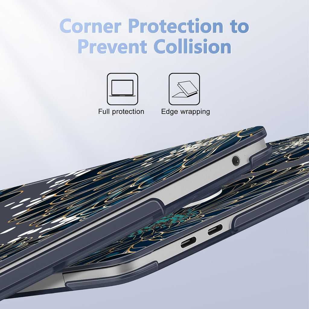 Case for MacBook Pro 13 inch with/Without Touch Bar (2016-2022, M2 A2338 M1 A2289 A2251 A2159 A1989 A1706 A1708), Hard Shell + Keyboard Cover + Dust Plug, Luxury Floral