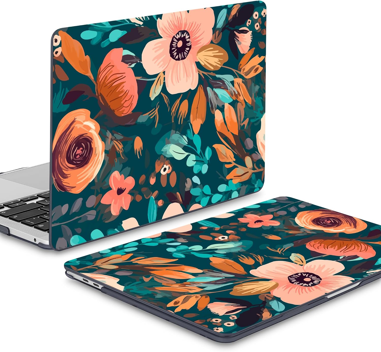 Mektron for MacBook Air 13 Case A1466/A1369 (2010-2017 Release), Snap-on Plastic Hard Shell Cover for MacBook Air 13.3 inch with Keyboard Cover, Abstract Florals