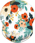 ITNRSIIET Ergonomic Mouse Pad with Gel Wrist Support Small Wrist Rest Smooth Surface Non-Slip PU Base Comfortable Office Supplies Pain Relief, 8.7 x 7.2 inches, Beautiful Flowers